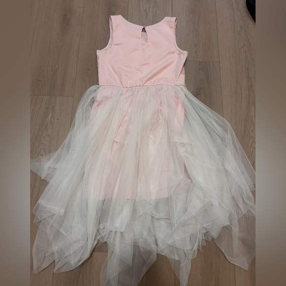 Girls Flower girl wedding guest size 10-12 Pink Tulle Dress - Picture 5 of 5